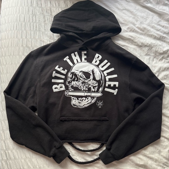 The Drive Clothing Tops - The Drive Clothing Bite The Bullet Cropped Hoodie
